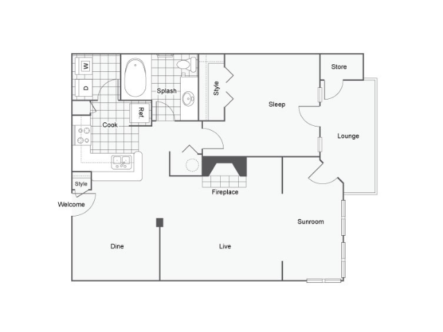 1 bedroom apartment floorplan